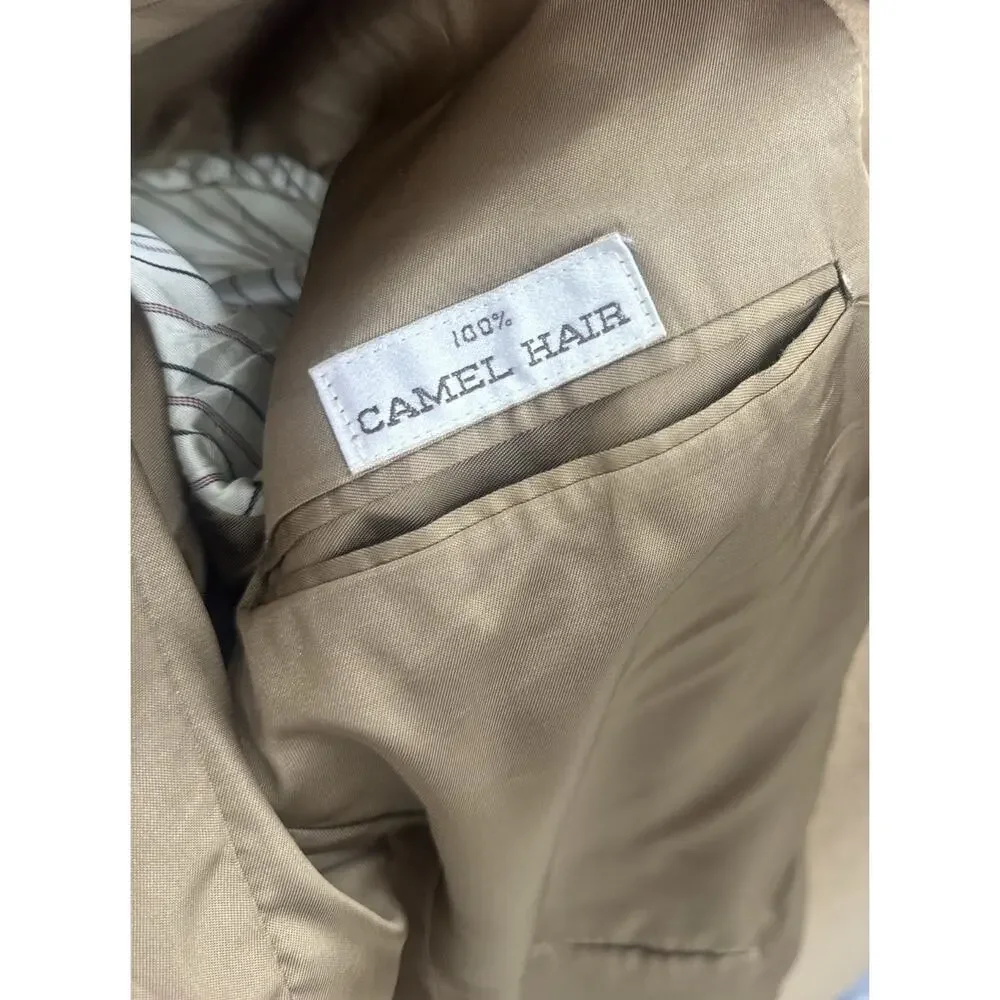 Bill Blass 100% Camel Hair Sport Coat Blazer Mens Tan Beige Vintage